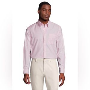 NWT No Iron Lands End Pinpoint Oxford in Light Pink love this color 14 P